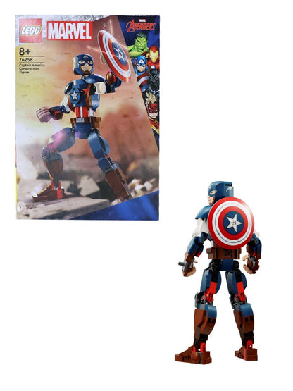 LEGO 76258 Super-Herói Marvel Capitão América Boneco Montável Brinquedo Presente de Dia das Crianças