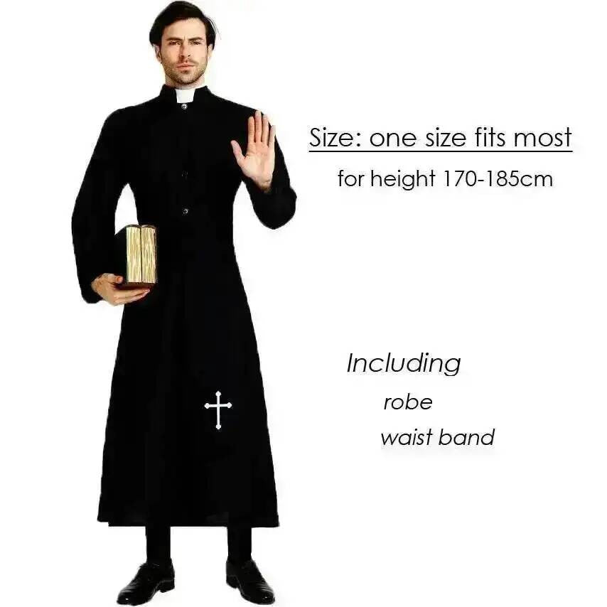 Adults Easter Purim Halloween Costume for Men Father Priest Bishop Costumes Christian Pastor Clergyman Cosplay Costumes Party
