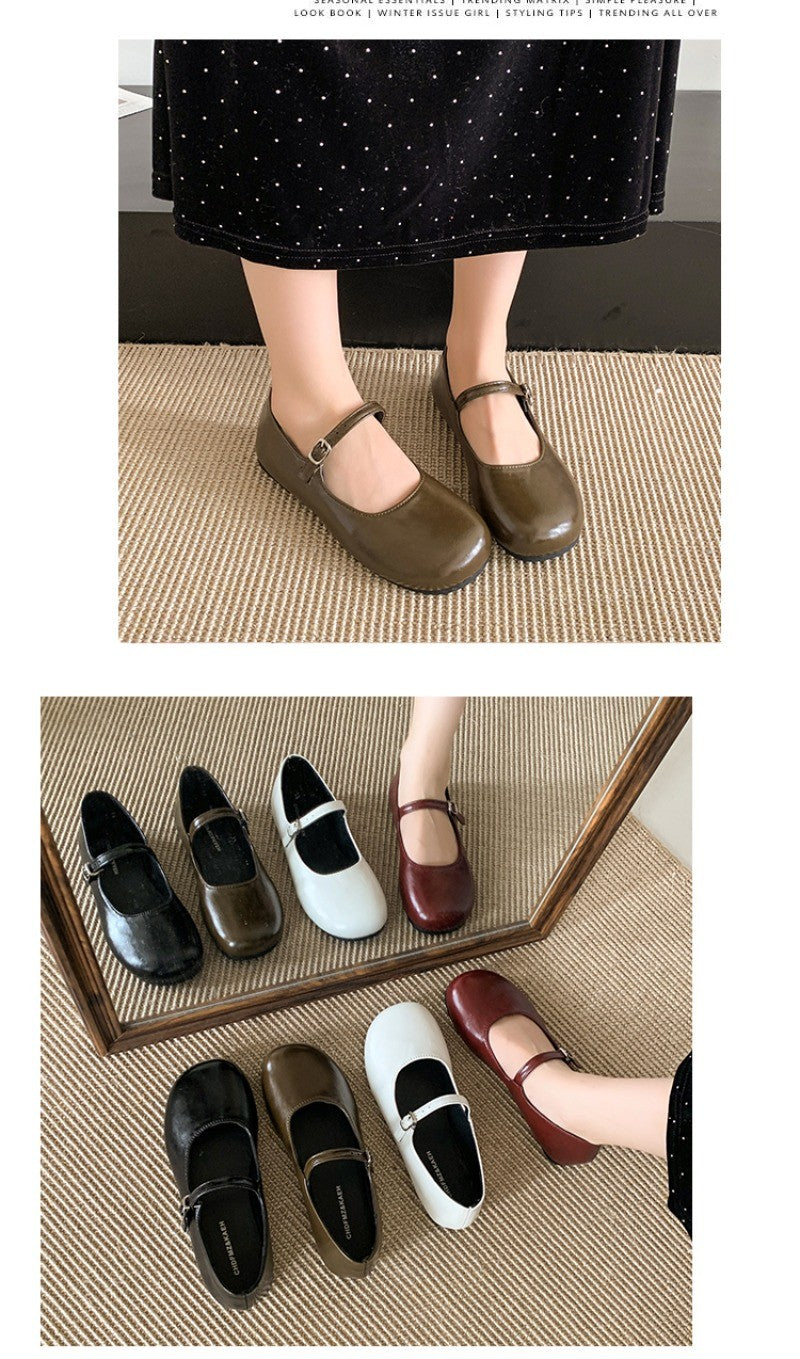 2025 New Elegant Comfortable and Versatile Woman Round Toe Lady Barefoot Flats Elegant Soft Sole Ballerina Party Mary Jane Shoes