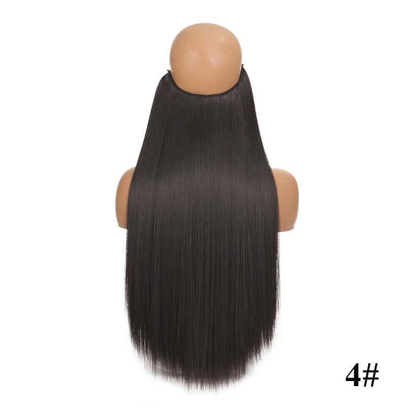 Extensão de cabelo com fio invisível (40cm 50cm 60cm) cabelo liso cabelo encaracolado uso diário adequado para todas as mulheres