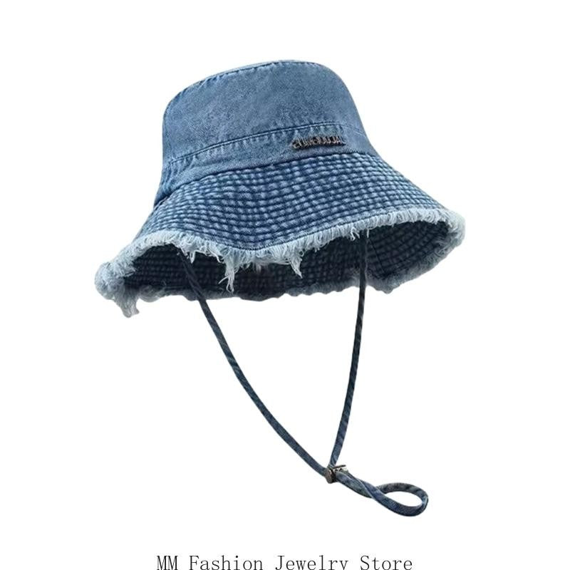 Fashionable Fabric Fabric Hat Adjustable Rope Hat for Women Spring Autumn Outdoor Activity Sun Protective Headwear