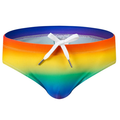 Sexy Man's Brand Swimming Push-up Pad Swim Trunks Low Waist Swimming Men Briefs Swimwear Boxers Patchwork Color Hot Sell Summer