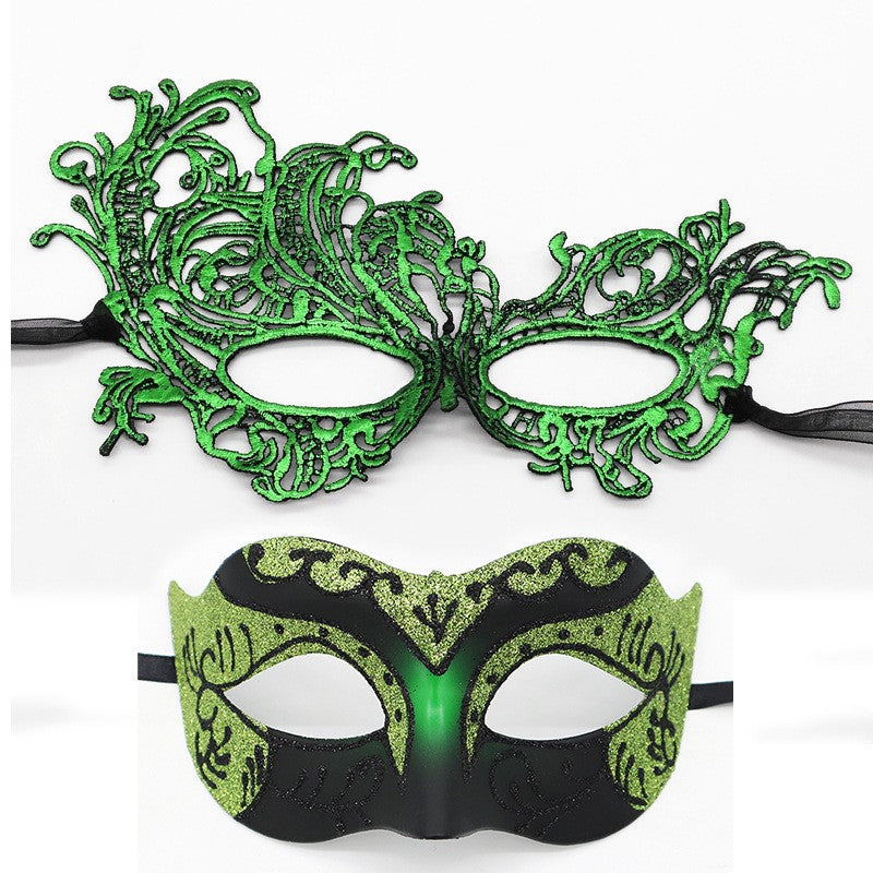 2Pcs Couples Gold Purple Black Blue Lace Masks Butterfly Venetian Face Cover for Mardi Gras Halloween Masquerade Party Costume