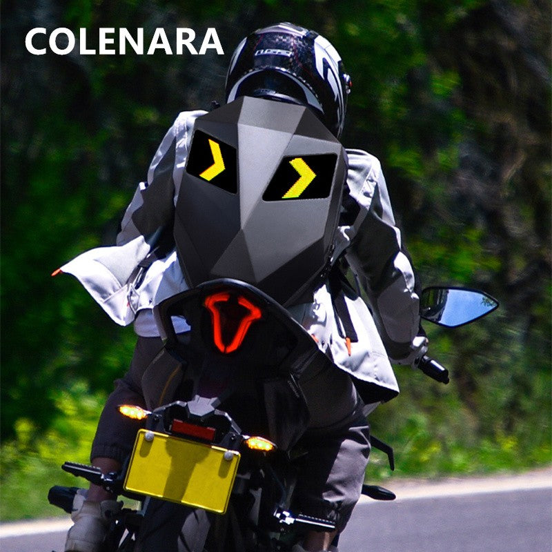 Mochila LED COLENARA Mochila para Motocicleta Masculina Bolsa de Ombro ABS + PC Mochila Escolar à Prova d'Água