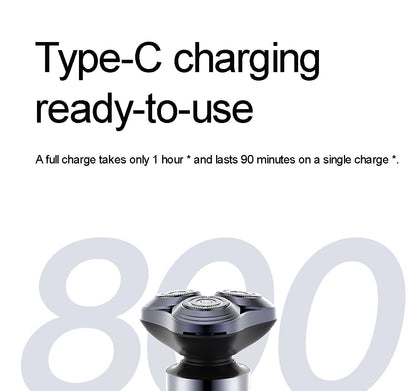 Mijia Electric Shaver S302 LED Digital Display IPX7 Waterproof 800mAh Tpye-C Rechargeable Razor Shaver for Men