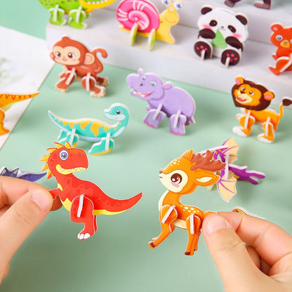 30pcs 3D Cartoon Puzzle Animal Airplane Educational Puzzle Toys for Kids Birthday Party Favors Classroom Rewards Gift Bag Filler