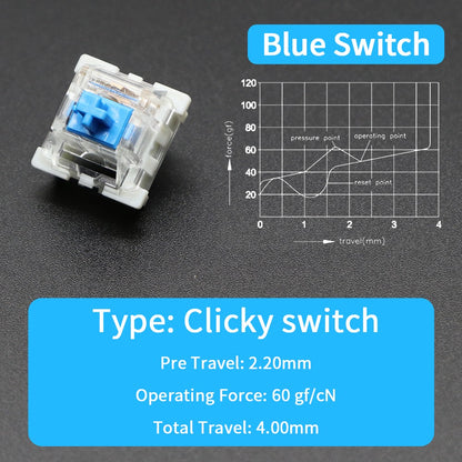 Outemu Switch for Keyboard 3Pin Linear Tactile Clicky Silent Switches for Mechanical Keyboards Gray White Red Blue Gaming Switch