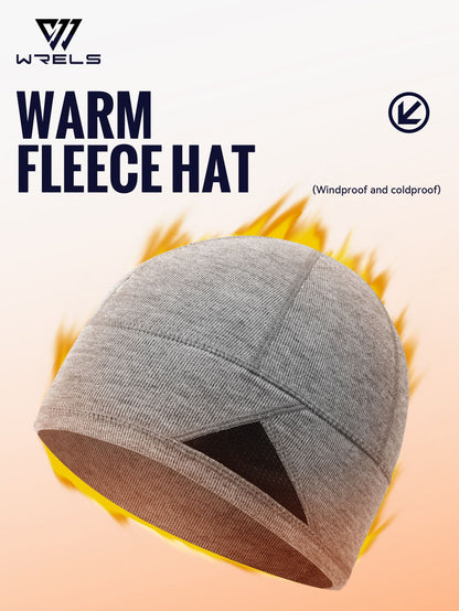 WRELS Warm Beanie Knitted Skull Cap Fashion Winter Hat Thermal Fleece Lined Sports Hat Windproof Sweat Absorbing Sports Hat