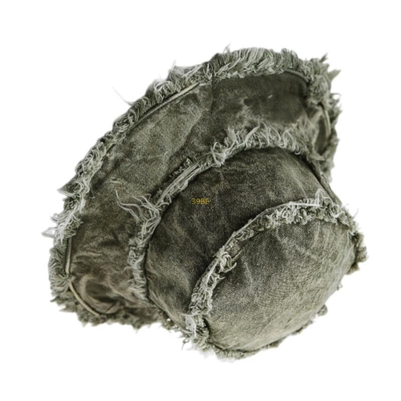Chapéu Bucket Desfiado para Adulto, de Férias, Primavera, Proteção Solar, Chapéu de Pescador Desgastado