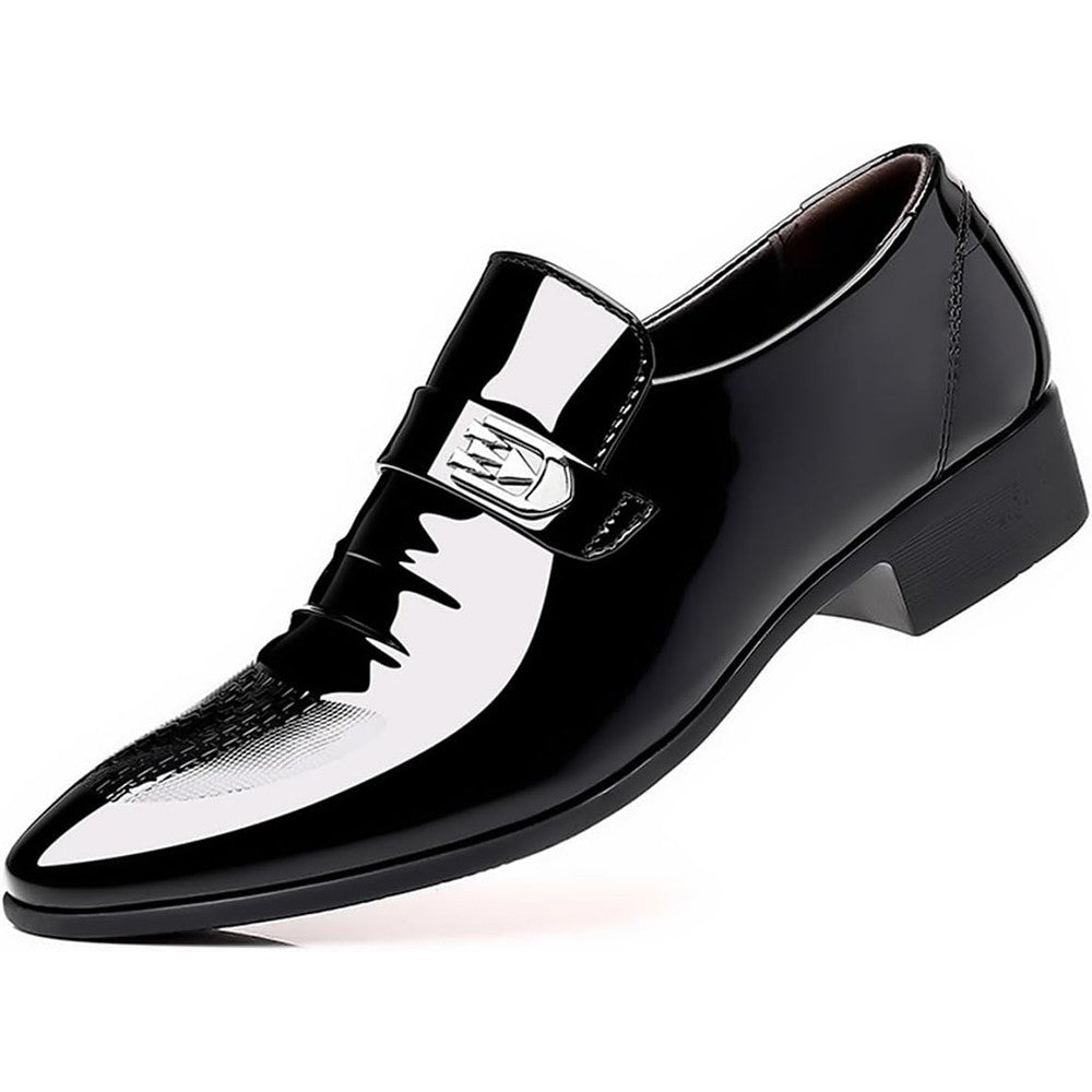 Mens Dress Shoes High Gloss Patent Slip On Loafers Formal Business Oxford Casual Driving Pointed Toe Boat Shoe For Men