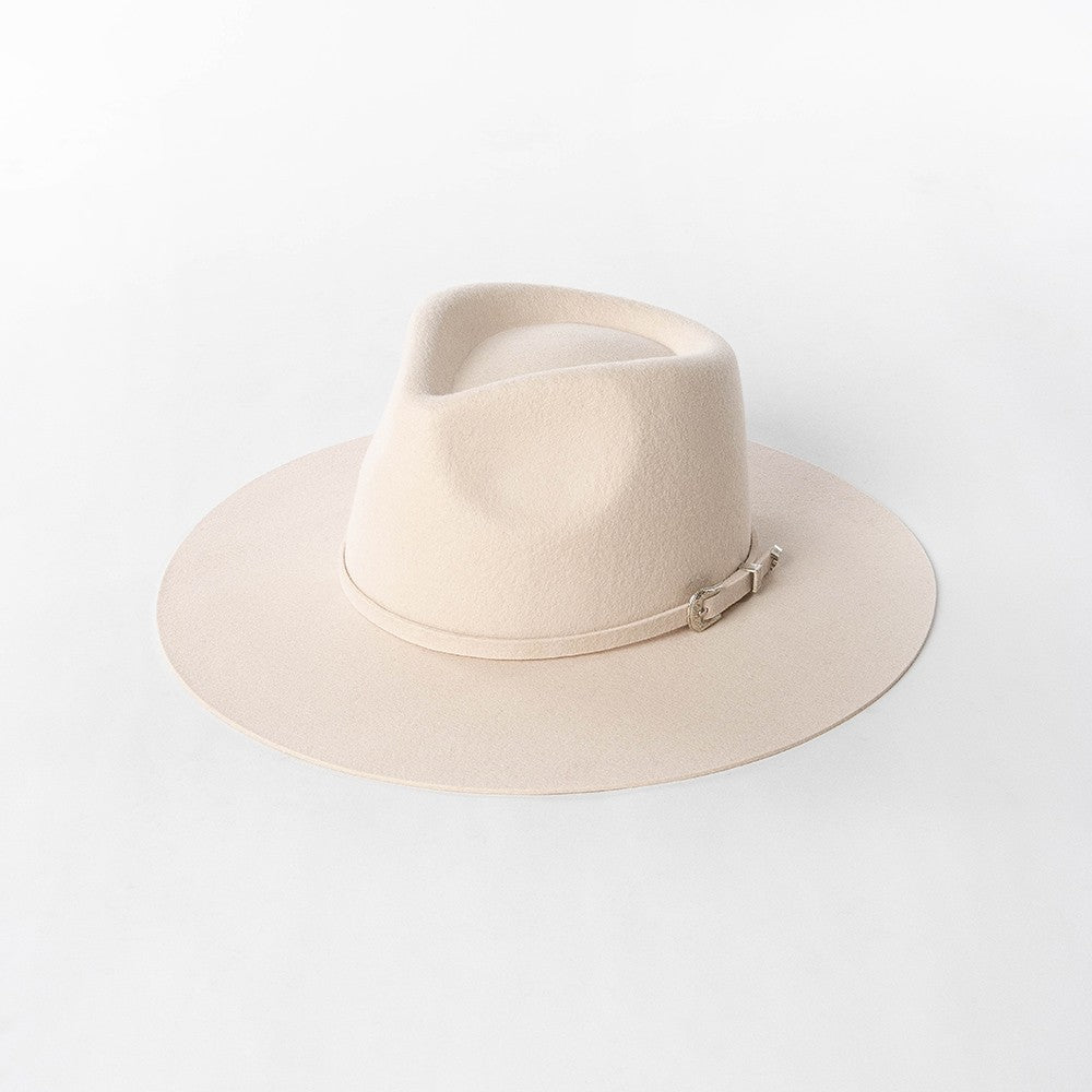 Chapéu Fedora de Feltro 100% Lã Australiana com cinto de feltro e aba larga de design moderno