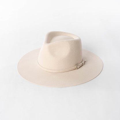Chapéu Fedora de Feltro 100% Lã Australiana com cinto de feltro e aba larga de design moderno