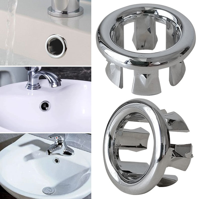 1/2/4Pcs Sink Overflow Ring Kitchen Bathroom Basin Trim Bath Drain Cap Sink Wash Basin Round Overflow Ring Plug Basin Accessory