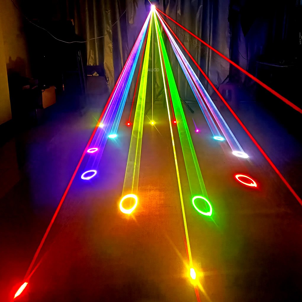 USA Warehouse 5W RGB Laser Animation Scan Projection Lights Compatible with Apple&Android Phone App Edit ILDA for Stage Lighting