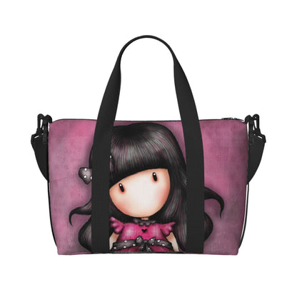 Custom Santoro Gorjuss Beach Travel Bag Large Capacity Tote Bags for Gym Yoga Women Shopping Duffle Shoulder Bag