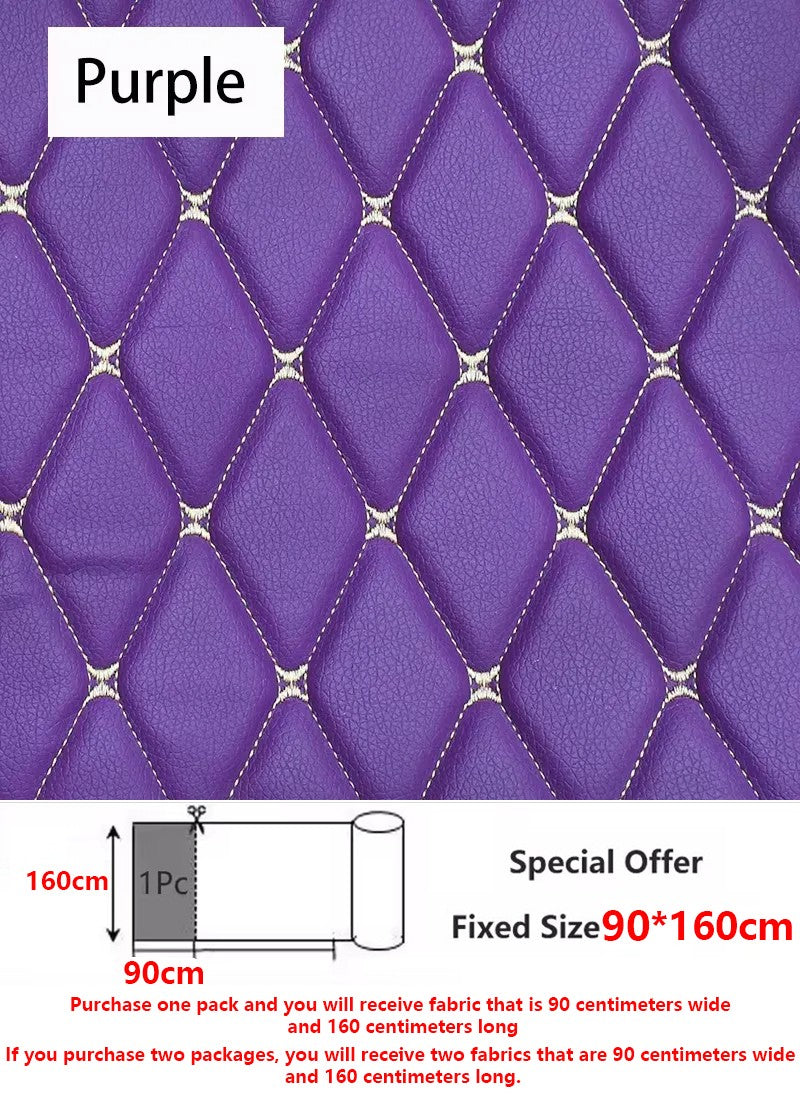 45/90x160cm Special Offer Embroidered Plaid Fabric Sponge Interlayer Leather Fabrics for Car Interior Seat Cushion Decoration