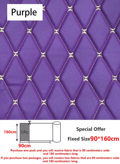 45/90x160cm Special Offer Embroidered Plaid Fabric Sponge Interlayer Leather Fabrics for Car Interior Seat Cushion Decoration