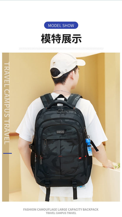 Mochila de camuflagem nova 2025 para viagem ao ar livre, para homens, 2 tamanhos, para o sexo masculino, mochila escolar de alta capacidade para universitários e meninos