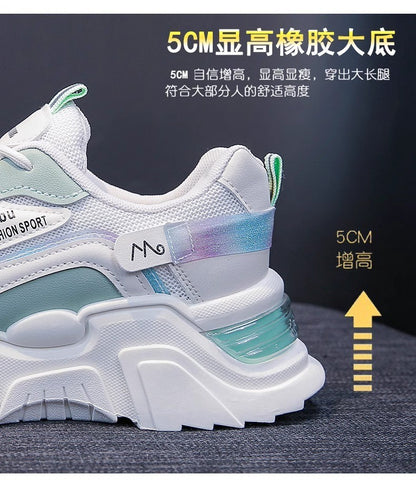 2025 Sneakers Women Platform Flat Shoes Woman Shoes Green Casual Trainers Ladies Chunky Sneakers Women Shoes