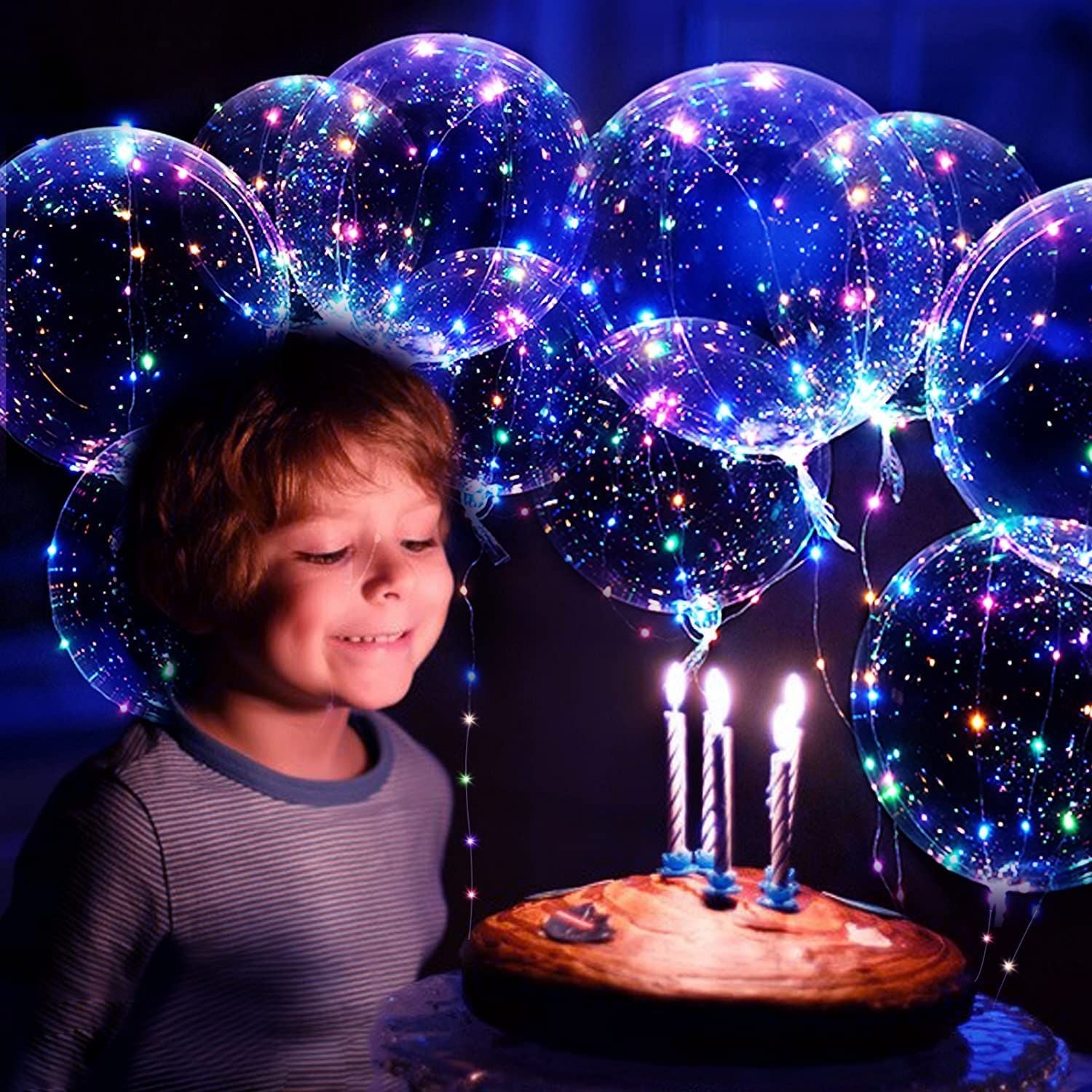 10pcs LED Bobo Balloon (without battery) for wedding proposal decoration, birthday party, outdoor courtyard lighting decoration