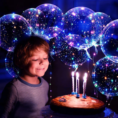 10pcs LED Bobo Balloon (without battery) for wedding proposal decoration, birthday party, outdoor courtyard lighting decoration