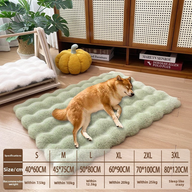 Tapete para Animais de Estimação Quente e Antiderrapante para Cachorros, Cama de Pelúcia de Cor Sólida para Todas as Estações