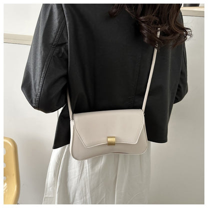 Simple Metal Buckle Handbag MessengerBag, Stylish and Versatile Shoulder Underarm Bag, Chic Baguette Bags for Women Daily Use