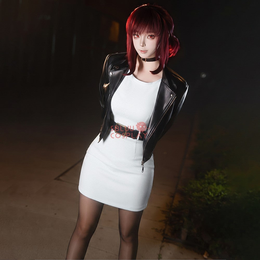 SBluuCosplay Tayama Yamada Cosplay Costume Smoking Behind the Supermarket PU Coat Dress Halloween Carnival Party Suit