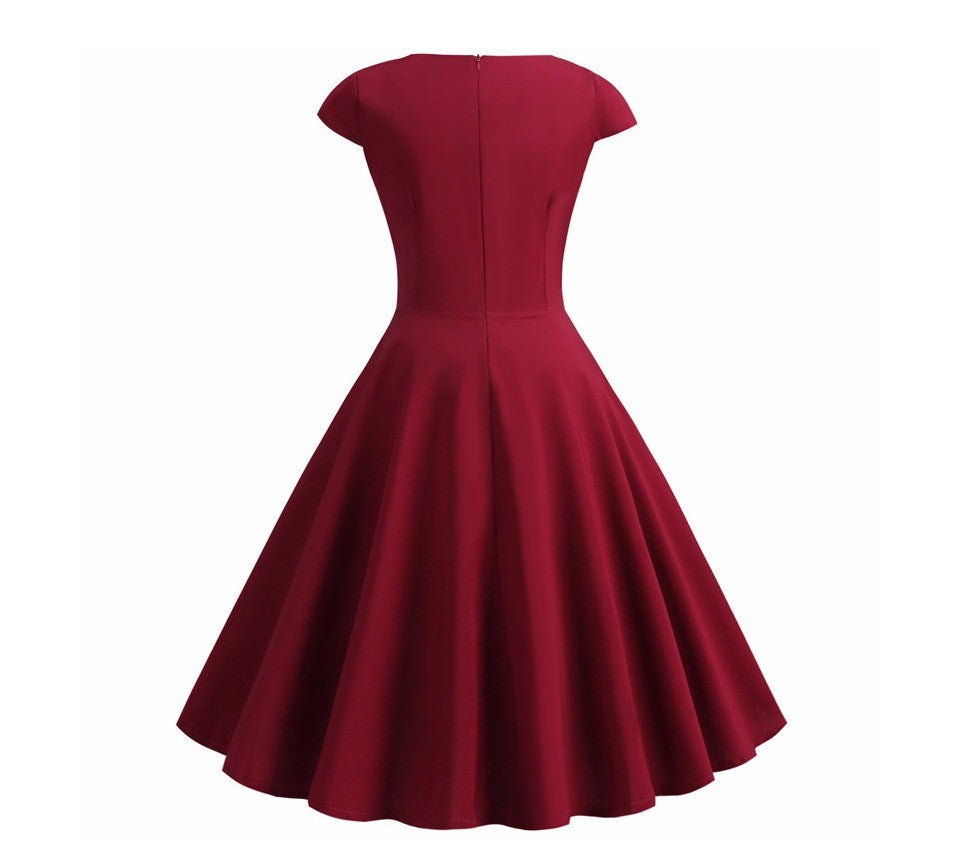 Summer Dress Women Hepburn Vintage Rockabilly Pin Up Dress Robe Femme Casual Ret