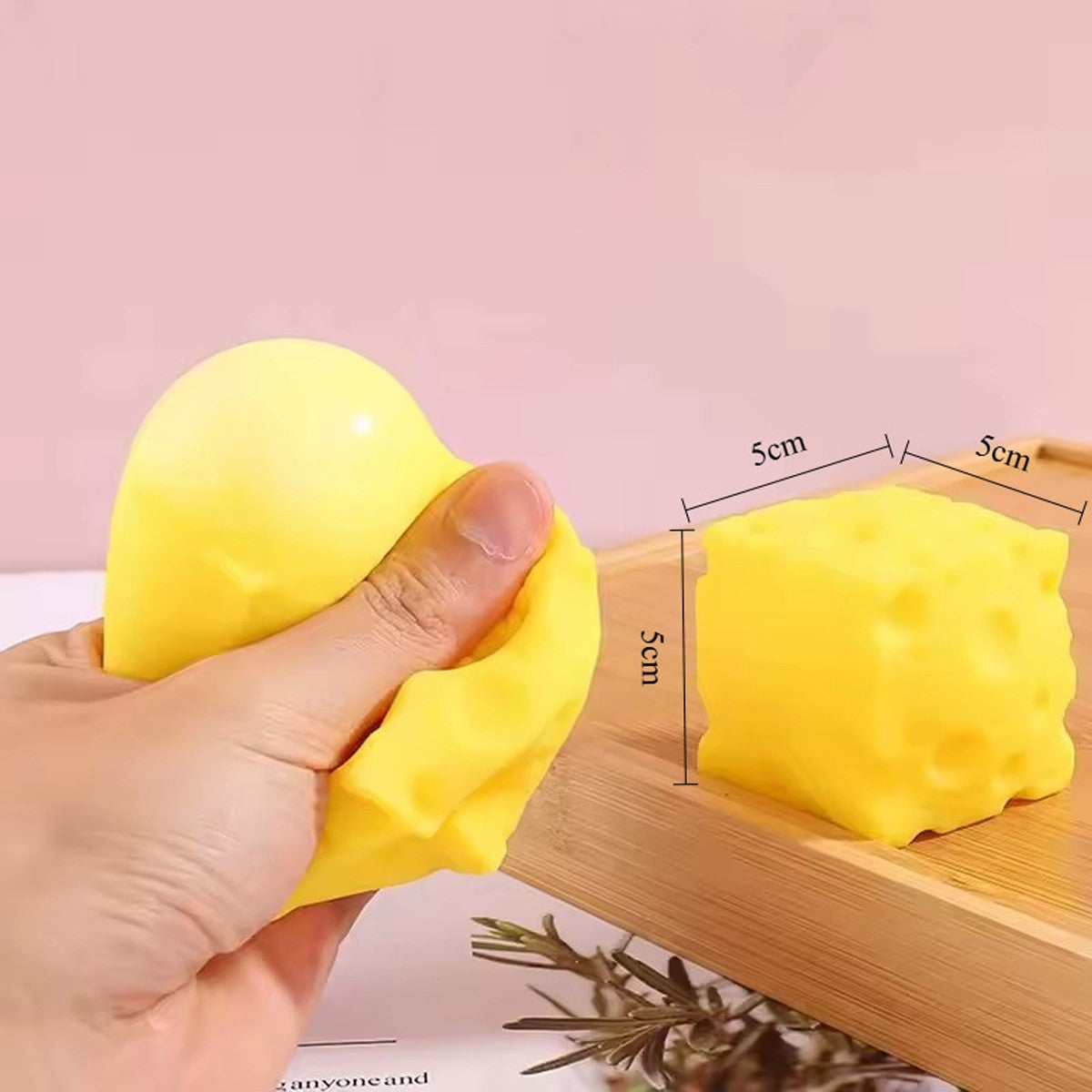 1/3/5Pcs 5cm Cheese Squeeze Toy Fidget Stress Relief Squishy Cube Toy, Slow Rebound, Decompression Toy for Kids Adults Gift