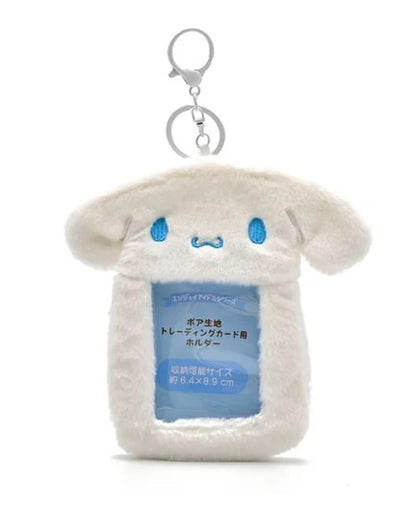 Hello Kitty Plush Card Case Keychain Kuromi Melody Card holder Kawaii Photo Card Display Sleeves Cute Bag Gifts