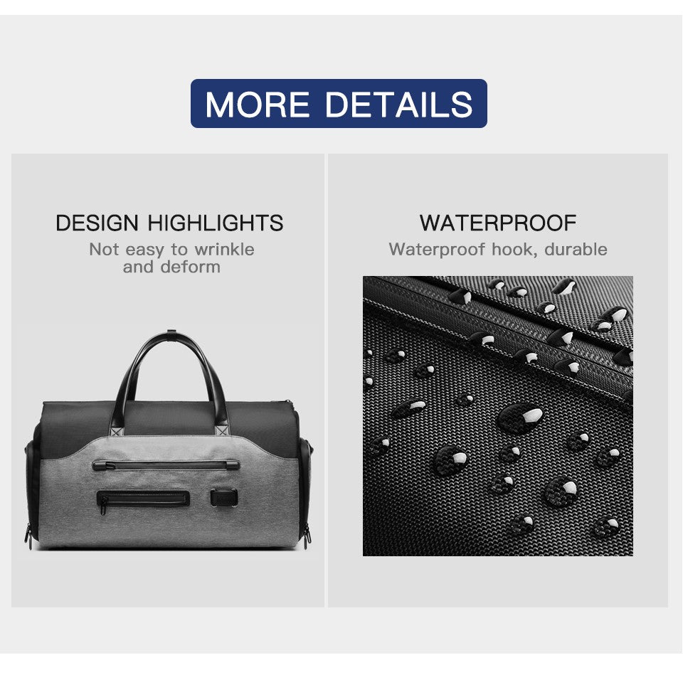 OZUKO Multifunction Men Suit Storage Travel Bag Large Capacity Luggage Handbag Male Waterproof Travel Duffel Bag Shoes Pocket