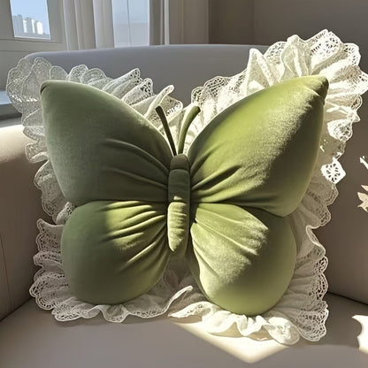 Butterfly-shaped throw pillow, cute cushion for bedroom sofa, home decor novelty item