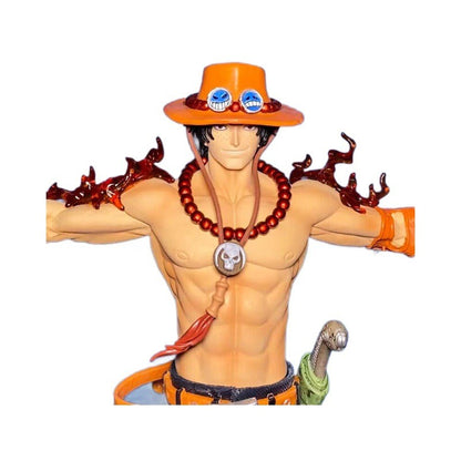 Anime One Piece Ace Glowing Figure 27cm Cross Arm Pose Night Light Decor Model