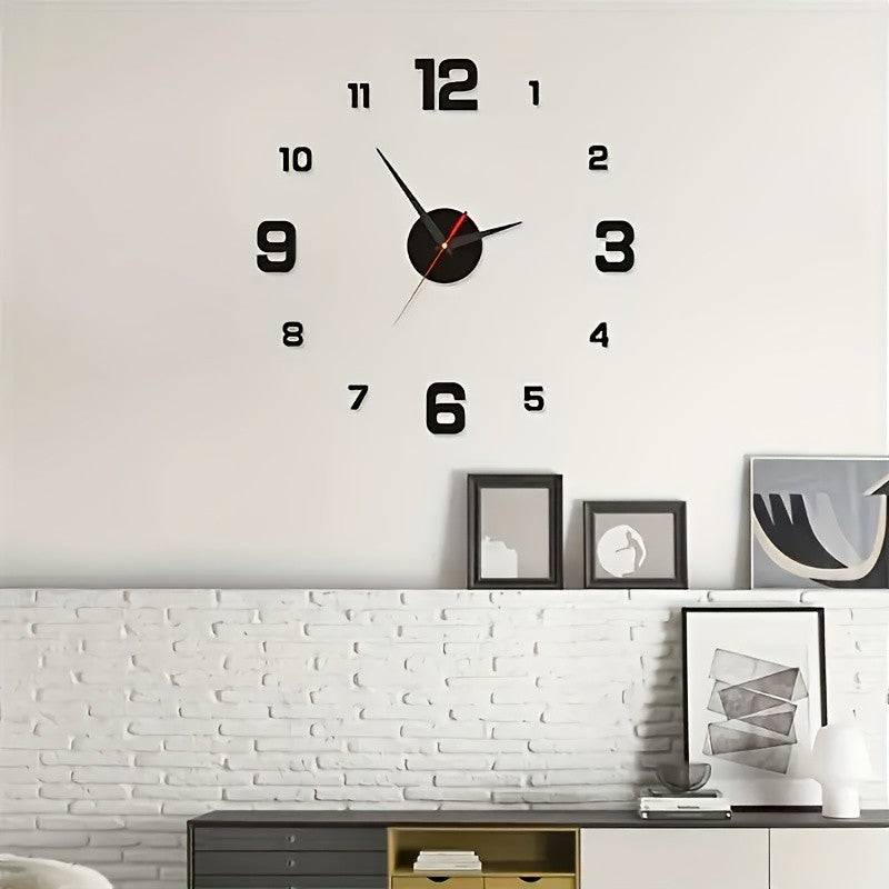Simple LED wall clock with night light function, silent, modern decorative digital wall clock, DIY 3D digital wall clock