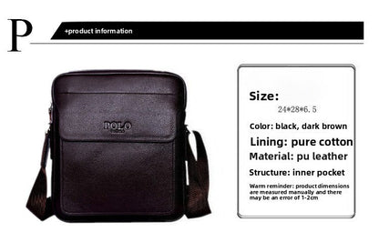 New Polo Men's Single Shoulder Bag Korean Style Business Casual Crossbody Bag Vertical Model for Men