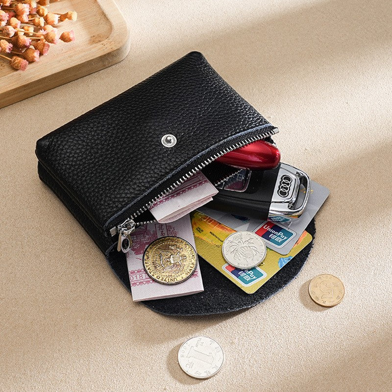 Fashion Luxury Leather Coin Purse Custom Name Woman Man Business Zipper Card Wallet Engrave Initials Card Holder Wedding Gift