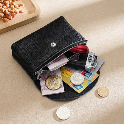 Fashion Luxury Leather Coin Purse Custom Name Woman Man Business Zipper Card Wallet Engrave Initials Card Holder Wedding Gift