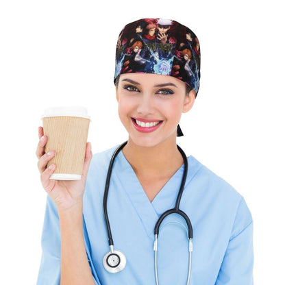 Custom S-Satorues G-Gojoes Cartoon Scrubs Cap Surgical Hats Women Men Skilled Operating Room Cap Operator Hats Lab Works Hat