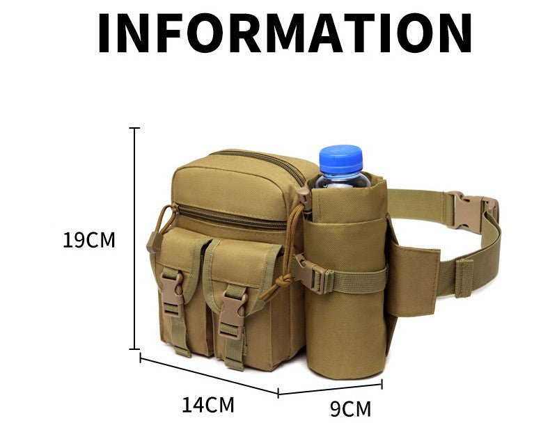 Outdoor Waist Bag Men Tactical Water Bottle Waterproof Bags Camouflage Hunting Hiking Climbing Bag Nylon Mobile Phone Belt Pack