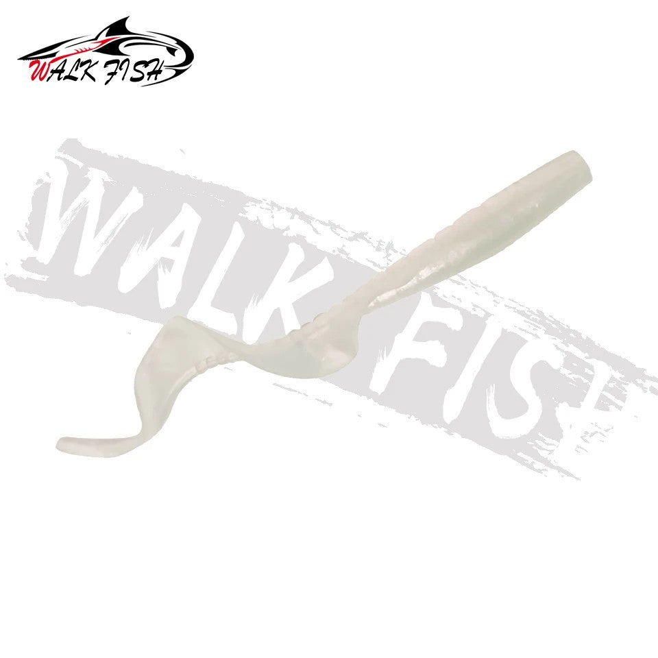 WALK FISH 10Pcs Spinpoler 60MM 80MM Iscas de Peixe Realistas Minhocas Isca de Silicone Artificial Macia Para Baixo Lúcio Isca Wobbler