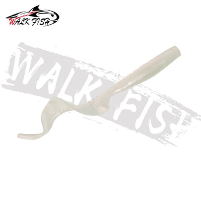 WALK FISH 10Pcs Spinpoler 60MM 80MM Iscas de Peixe Realistas Minhocas Isca de Silicone Artificial Macia Para Baixo Lúcio Isca Wobbler