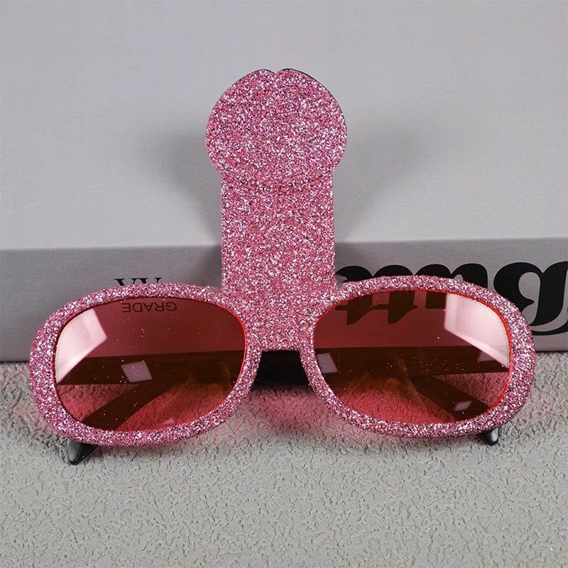 1Pcs Funny Glitter Bride Penis Shaped Sunglasses Wedding Bachelorette Party Photo Props Birthday Night Out Hen Party Decorations