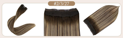 Full Shine Fishing Wire Hair Extensions Cabelo Humano Real Hair Extensions Apliques Para Mulheres Fio Secreto Grosso