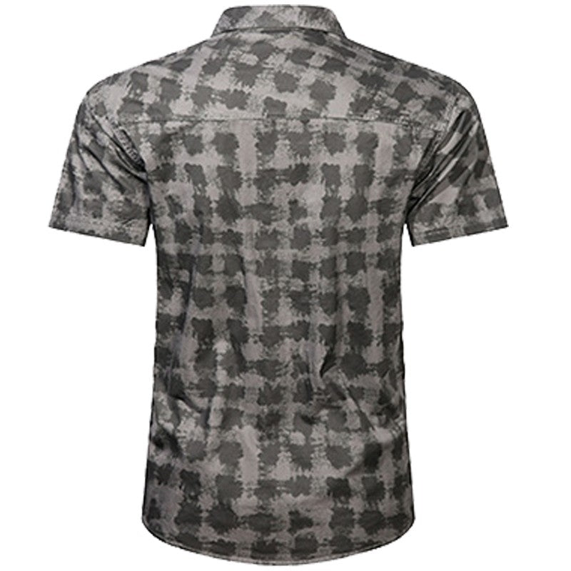 Summer Men Short Sleeve Cargo Breathable Shirt Men Casual Plaid Tactic Shirts Men Camouflage Outdoor Camp Hike Safari Work Shirt