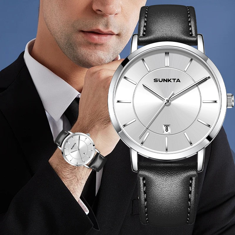 LIGE Sunkta Man Watch Fashion Luxury Waterproof Ultra Thin Date Casual Clock Leather Classic Quartz Watches for Men Reloj Hombre