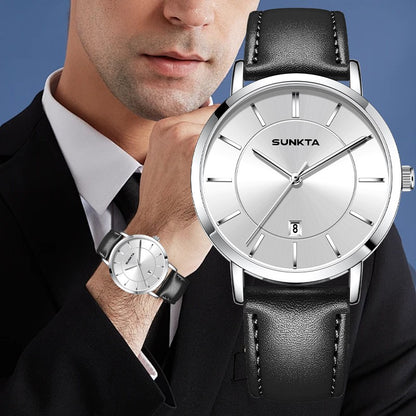 LIGE Sunkta Man Watch Fashion Luxury Waterproof Ultra Thin Date Casual Clock Leather Classic Quartz Watches for Men Reloj Hombre