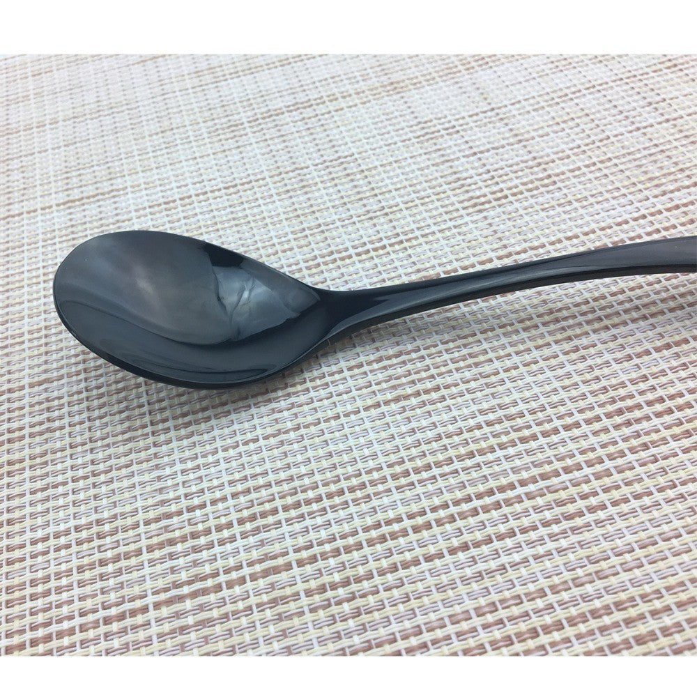JANKNG Conjunto de Talheres Preto 1 Peça Aço Inoxidável 18/10 Ocidental Talheres de Mesa Garfo Faca de Bife Manteiga Jantar