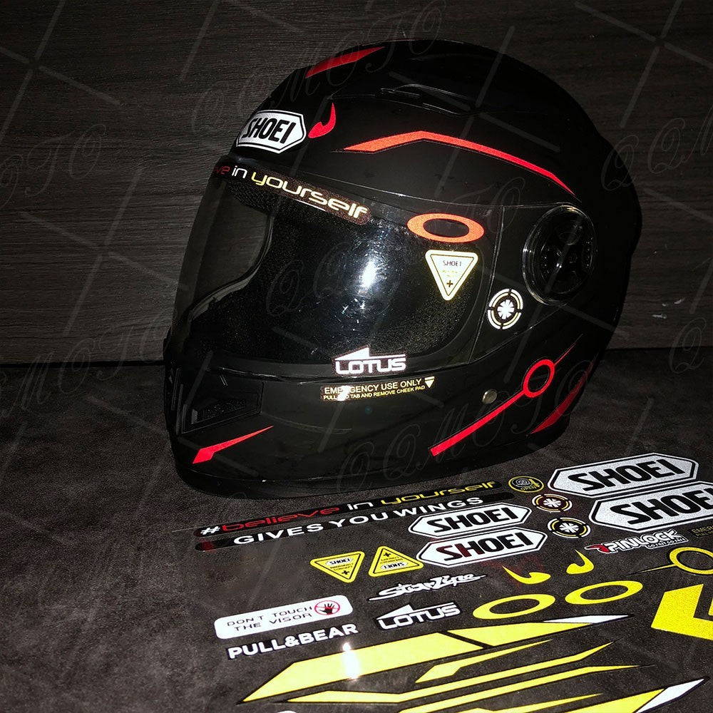 Adesivo Refletivo Para Capacete Viseira Para-brisa Lente Vidro Adesivos Impermeáveis Corrida Acessórios De Moto Carro Bicicleta Para SHOEIs HJC KYT