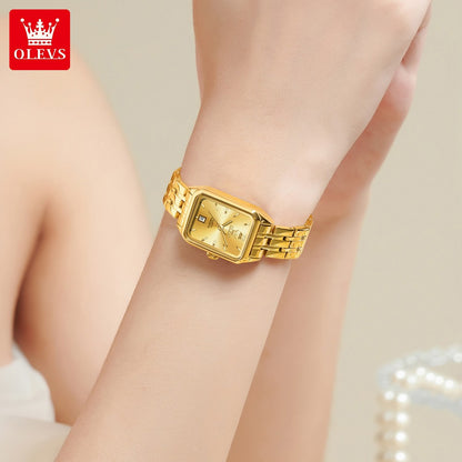 OLEVS 5616 Women Watch Luxury Brand Quartz Watch Classic Original Square Gold Women Watch Waterproof Luminous Watch Reloj Hombre